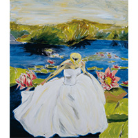 2007年作 キャンバス_油絵:<br>size (cm) : 53×45<br>海外で見た景色と、その地で生きてゆく決意を固めた女性の美しさを描きました。